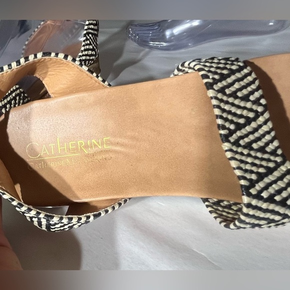 Catherine Malandrino Boho festival Wedge Platform Black and White Sandals size 9 - Picture 11 of 11